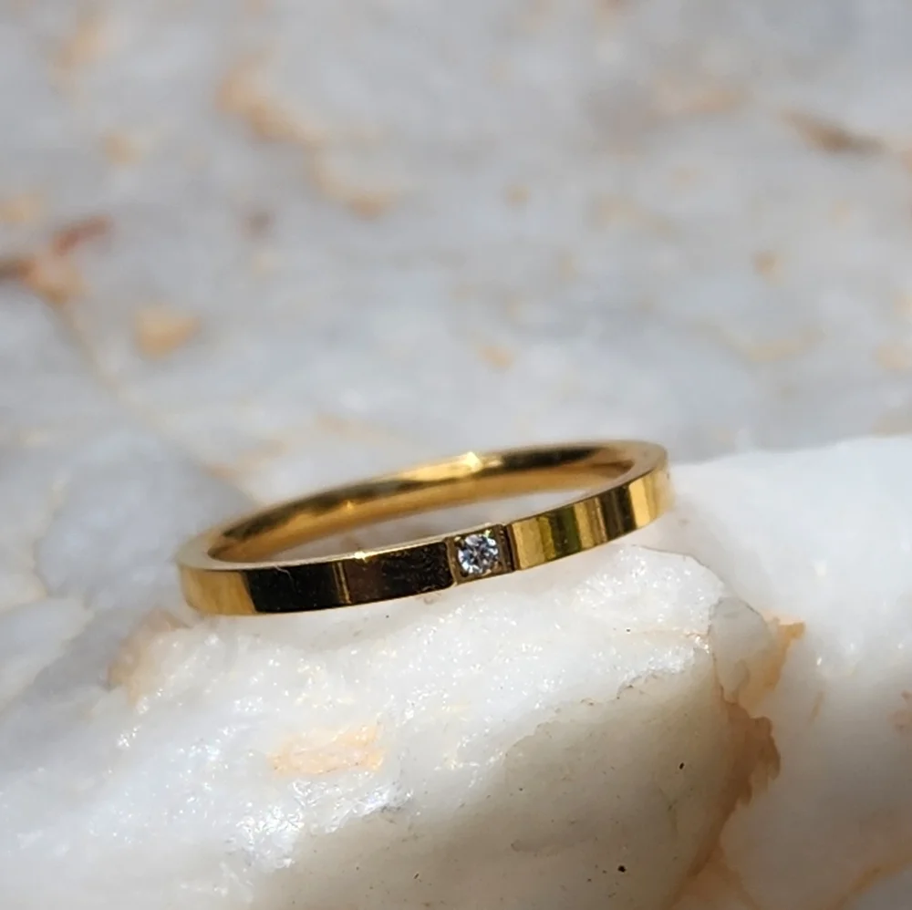 FP Desigher Mikal Winn Minimalist Jewelry Ring 14K Gold Plated Hypoallergenic